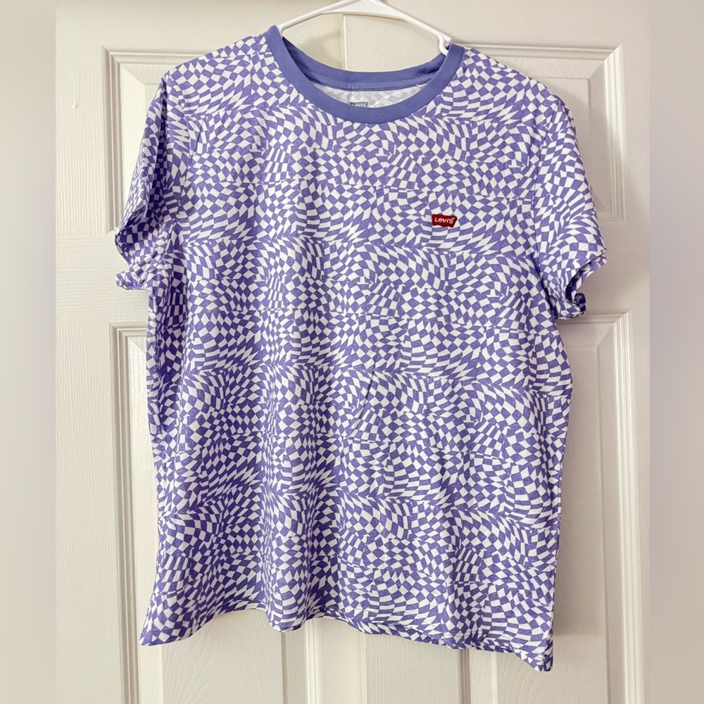 Levi's Geometric Purple and White Women's Tee